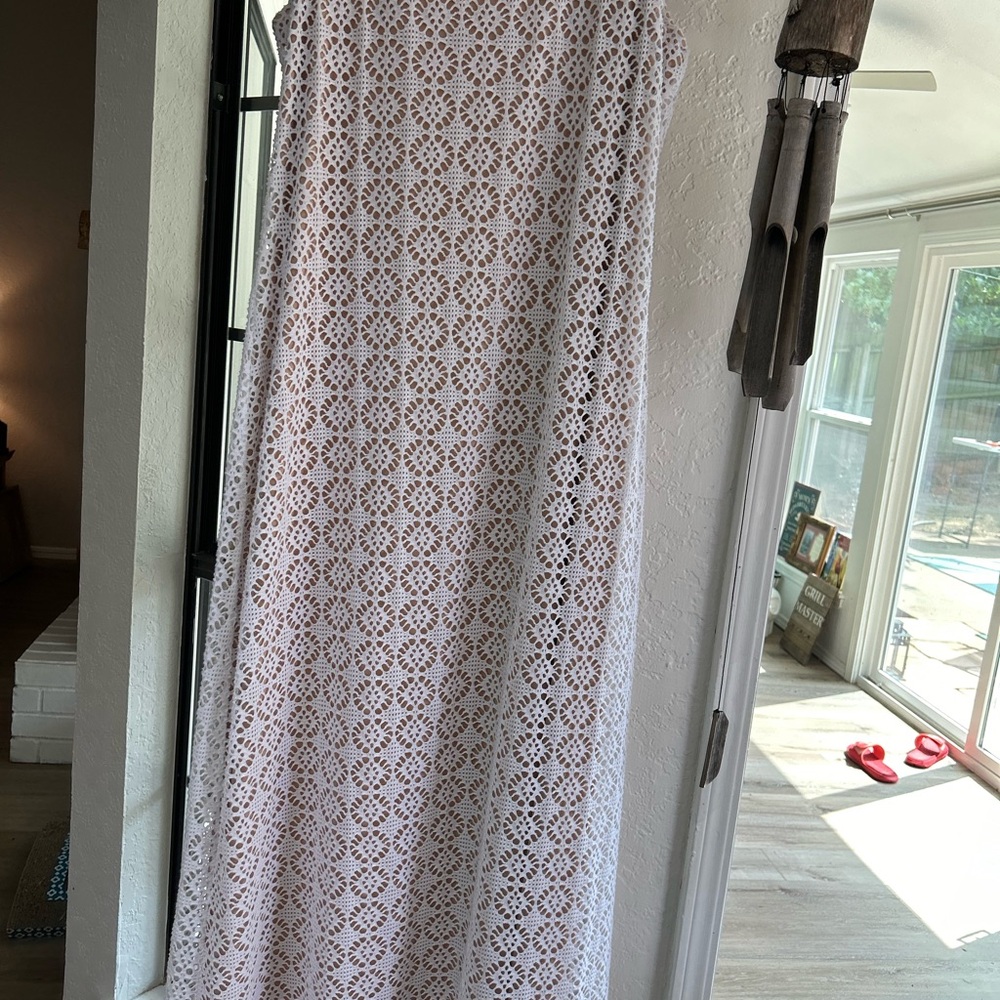 Dressbarn White Lace Maxi Dress